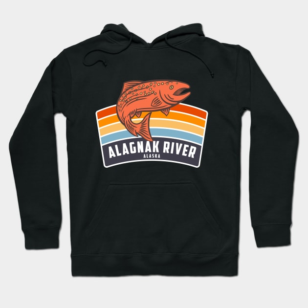 Alagnak River Alaska Salmon Fishing Graphic Hoodie by Eureka Shirts